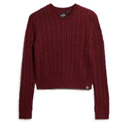 блуза,дамски,пуловери,дамски,плетени,дрехи,superdry,fitted,cable,sweater,claret,red,(red)