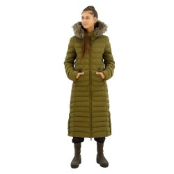 яке,дамски,якета,и,палта,superdry,fuji,faux,fur,longline,jacket,dark,olive,(brown)