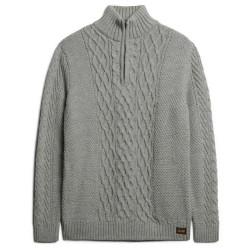 блуза,мъжки,пуловери,superdry,jacob,cable,half,zip,sweater,mid,grey,(grey)