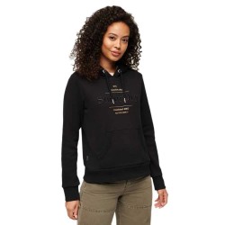 суичър,дамски,блузи,superdry,luxe,metallic,logo,hoodie,black