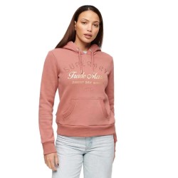 суичър,дамски,блузи,superdry,luxe,metallic,logo,hoodie,withered,rose,(pink)