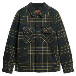 карирана,риза,мъжки,якета,superdry,surplus,check,quilt,overshirt,green,(navy,check)