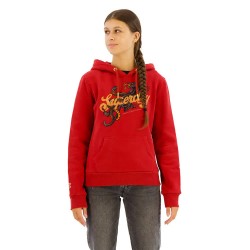 суичър,дамски,блузи,superdry,tattoo,script,graphic,hoodie,red,dahlia,(red)