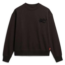 блуза,дамски,блузи,superdry,workwear,embroiderer,loose,sweatshirt,bison,black,(brown)