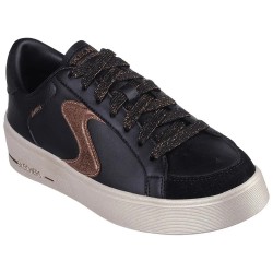 маратонки,дамски,маратонки,skechers,hiland,trainers,black,duraleather,brown,trim,(black)