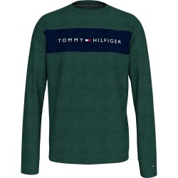 тениска,мъжки,пижами,tommy,hilfiger,block,logo,long,sleeve,pyjama,t,shirt,green