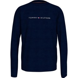 тениска,мъжки,пижами,tommy,hilfiger,um0um03345,long,sleeve,pyjama,t,shirt,blue