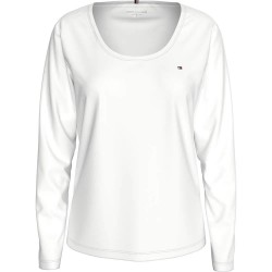 тениска,дамски,пижами,tommy,hilfiger,uw0uw05228,long,sleeve,pyjama,t,shirt,white