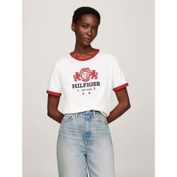 тениска,дамски,тениски,tommy,hilfiger,reg,varsity,short,sleeve,t,shirt,white