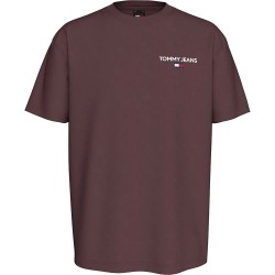 тениска,мъжки,тениски,tommy,jeans,dm0dm19691,short,sleeve,t,shirt,brown,(deep,rouge)