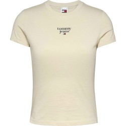 тениска,дамски,тениски,tommy,jeans,essential,logo1,ext,short,sleeve,t,shirt,beige,(newsprint)