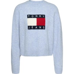 блуза,дамски,пуловери,дамски,плетени,дрехи,tommy,jeans,melange,flag,ext,sweater,blue