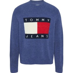 блуза,мъжки,пуловери,tommy,jeans,reg,melange,flag,sweater,blue