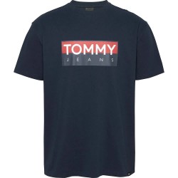 тениска,мъжки,тениски,tommy,jeans,reg,rwb,entry,short,sleeve,t,shirt,dark,night,navy,(grey)