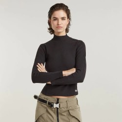 тениска,дамски,тениски,g,star,asymmetric,long,sleeve,t,shirt,black