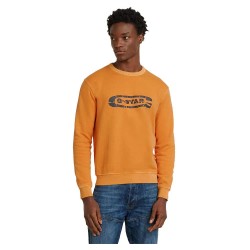 блуза,мъжки,пуловери,g,star,destroyed,g,logo,washed,sweatshirt,orange
