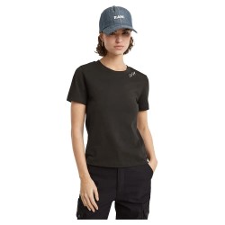 тениска,дамски,тениски,g,star,faux,embro,logo,r,t,short,sleeve,t,shirt,dark,black,(black)