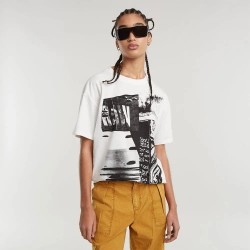 тениска,дамски,тениски,g,star,multi,print,loose,r,t,short,sleeve,t,shirt,light,chalk,(white)