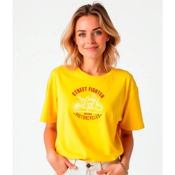 тениска,дамски,тениски,kruskis,street,fighter,short,sleeve,t,shirt,yellow,(yellow)