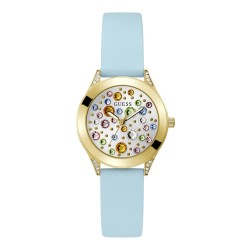 часовник,часовници,guess,mini,wonderlust,woman,watch,golden,(blue)