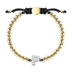 бижутерия,le,petite,story,boules,letter,p,bracelet,golden,(black,golden)