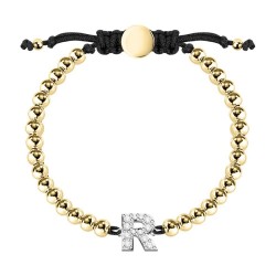 бижутерия,le,petite,story,boules,letter,r,bracelet,golden,(black,golden)