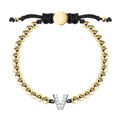 бижутерия,le,petite,story,boules,letter,v,bracelet,golden,(black,golden)