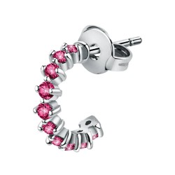бижутерия,le,petite,story,hoop,fuschia,earrings,silver,(white)