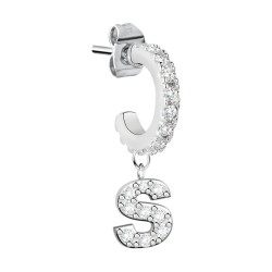 бижутерия,le,petite,story,hoop,letter,s,earrings,silver,(white)