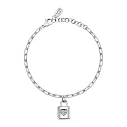 бижутерия,le,petite,story,padlock,heart,crys,bracelet,silver,(white)