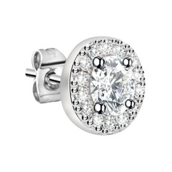 бижутерия,le,petite,story,stud,stone,earrings,silver,(white)