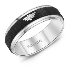 бижутерия,police,peagf0035805,ring,black,(silver)