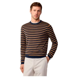 блуза,мъжки,пуловери,façonnable,fm700368,sweater,navy,yellow,(brown)