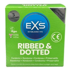 хигиена,тяло,exs,ribbed,&,dotted,condoms,3,units,transparent,(clear)