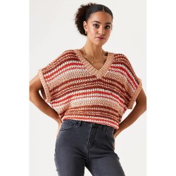 блуза,дамски,пуловери,дамски,плетени,дрехи,garcia,s40240,short,sleeve,sweater,multicolor,(picante)