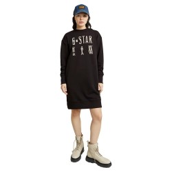 рокля,дамски,поли,и,рокли,g,star,chroma,long,sleeve,dress,black