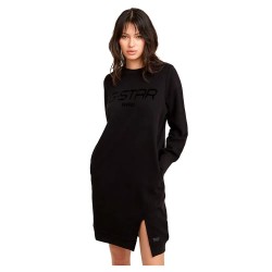 рокля,дамски,поли,и,рокли,g,star,flock,print,long,sleeve,dress,black