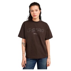 тениска,дамски,тениски,g,star,shiny,print,loose,r,t,short,sleeve,t,shirt,brown,(chocolate,plum)