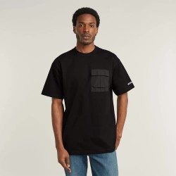 тениска,мъжки,тениски,g,star,woven,mix,short,sleeve,t,shirt,black