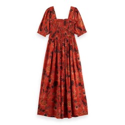 рокля,дамски,поли,и,рокли,scotch,&,soda,179143,short,sleeve,long,dress,orange