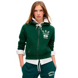 блуза,дамски,блузи,superdry,athletic,relaxed,crop,full,zip,sweatshirt,enamel,green