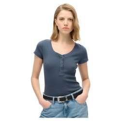 тениска,дамски,тениски,superdry,essential,button,down,short,sleeve,t,shirt,blue,grey,(mariner,navy)