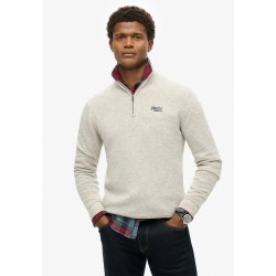 блуза,мъжки,пуловери,superdry,essential,embroidered,half,zip,sweater,beige,(athletic,grey,marl)