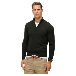 блуза,мъжки,пуловери,superdry,essential,embroidered,half,zip,sweater,black