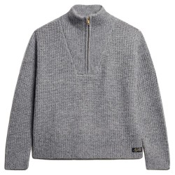 блуза,дамски,пуловери,дамски,плетени,дрехи,superdry,essential,half,zip,sweater,grey