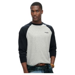 тениска,мъжки,тениски,superdry,essential,logo,baseball,3,4,sleeve,t,shirt,grey,(grey,fleck,marl,eclipse,navy)