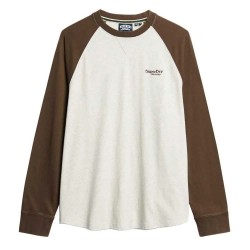 тениска,мъжки,тениски,superdry,essential,logo,baseball,long,sleeve,t,shirt,lightning,grey,grindle,bracken,brown,(white)