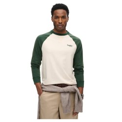 тениска,мъжки,тениски,superdry,essential,logo,baseball,long,sleeve,t,shirt,oatmeal,enamel,green,(white)