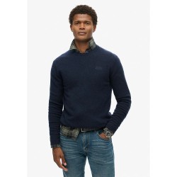 блуза,мъжки,пуловери,superdry,essential,slim,fit,sweater,carbon,navy,marl,(blue)