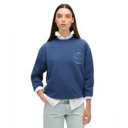блуза,дамски,блузи,superdry,luxe,metallic,logo,loose,sweatshirt,blue